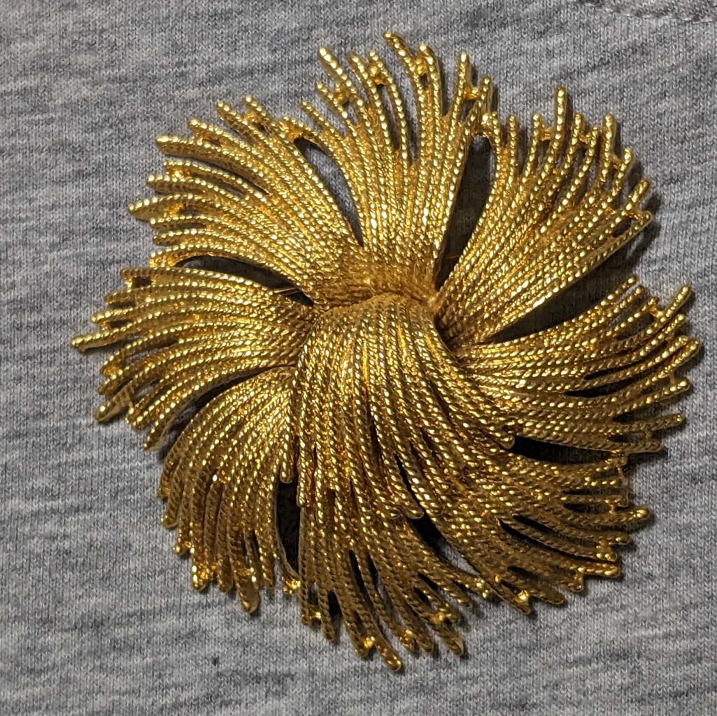 Vintage Monet Gold Tone Cordelia Brooch Gold Tone 1970s Vintage Monet Gold Tone Cordelia Brooch Gold Tone 1970s